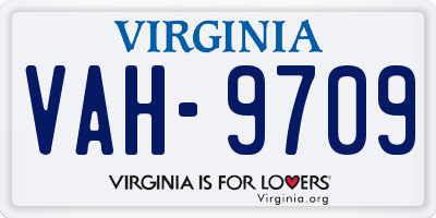 VA license plate VAH9709