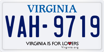 VA license plate VAH9719