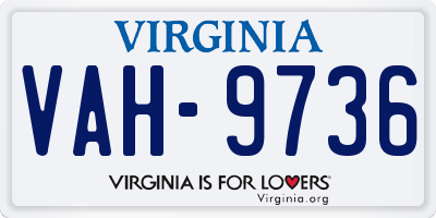 VA license plate VAH9736