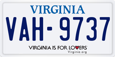 VA license plate VAH9737