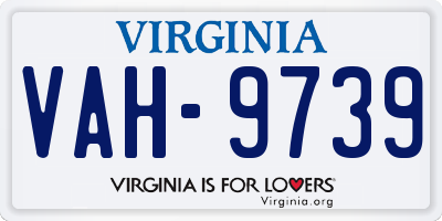 VA license plate VAH9739