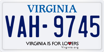 VA license plate VAH9745