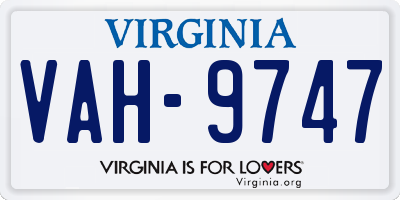 VA license plate VAH9747