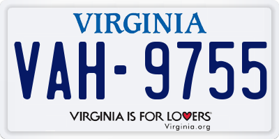 VA license plate VAH9755