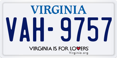 VA license plate VAH9757