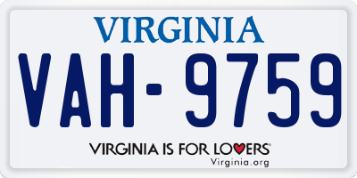 VA license plate VAH9759