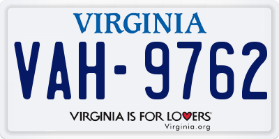 VA license plate VAH9762