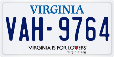 VA license plate VAH9764