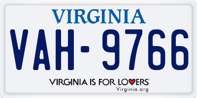 VA license plate VAH9766