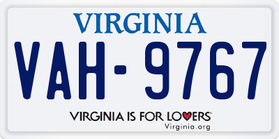 VA license plate VAH9767