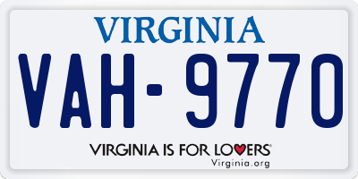 VA license plate VAH9770