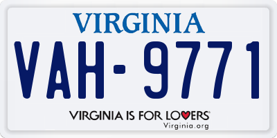 VA license plate VAH9771