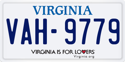 VA license plate VAH9779