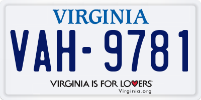 VA license plate VAH9781