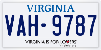 VA license plate VAH9787