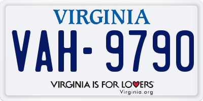 VA license plate VAH9790