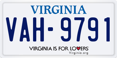 VA license plate VAH9791
