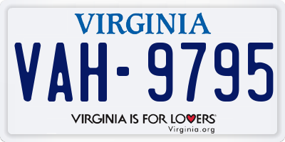 VA license plate VAH9795