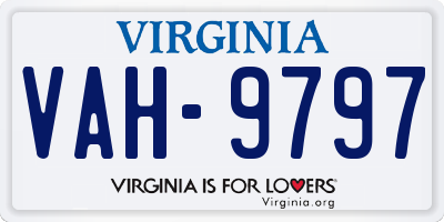 VA license plate VAH9797