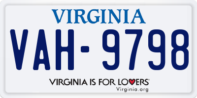 VA license plate VAH9798