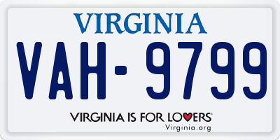 VA license plate VAH9799