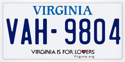 VA license plate VAH9804