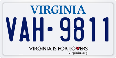 VA license plate VAH9811