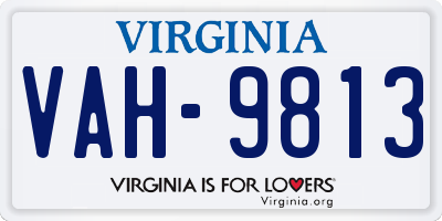 VA license plate VAH9813