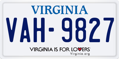VA license plate VAH9827