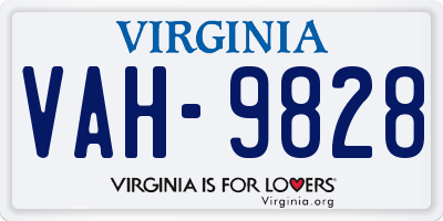 VA license plate VAH9828