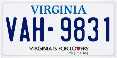 VA license plate VAH9831