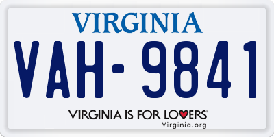 VA license plate VAH9841