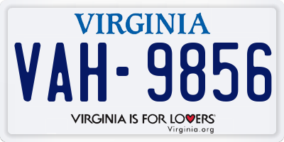 VA license plate VAH9856