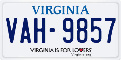 VA license plate VAH9857