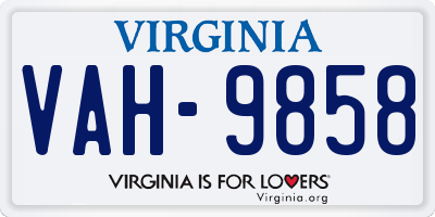 VA license plate VAH9858