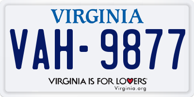 VA license plate VAH9877
