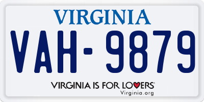 VA license plate VAH9879