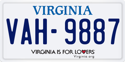 VA license plate VAH9887