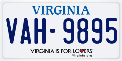 VA license plate VAH9895
