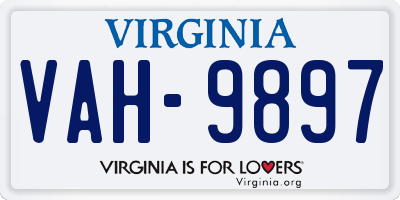 VA license plate VAH9897