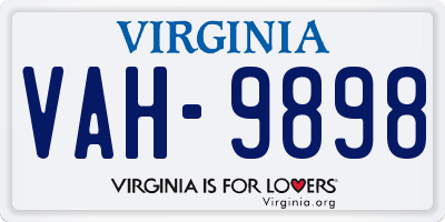 VA license plate VAH9898