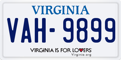 VA license plate VAH9899
