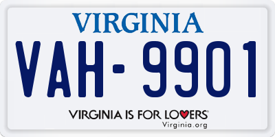 VA license plate VAH9901