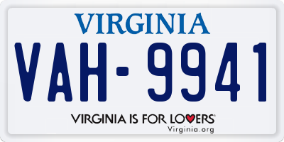 VA license plate VAH9941