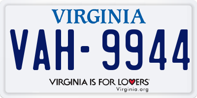 VA license plate VAH9944