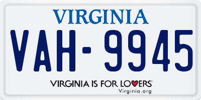 VA license plate VAH9945