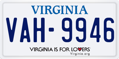 VA license plate VAH9946