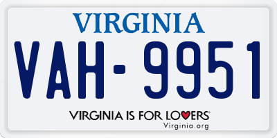 VA license plate VAH9951