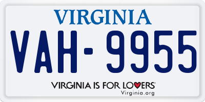VA license plate VAH9955