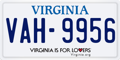 VA license plate VAH9956
